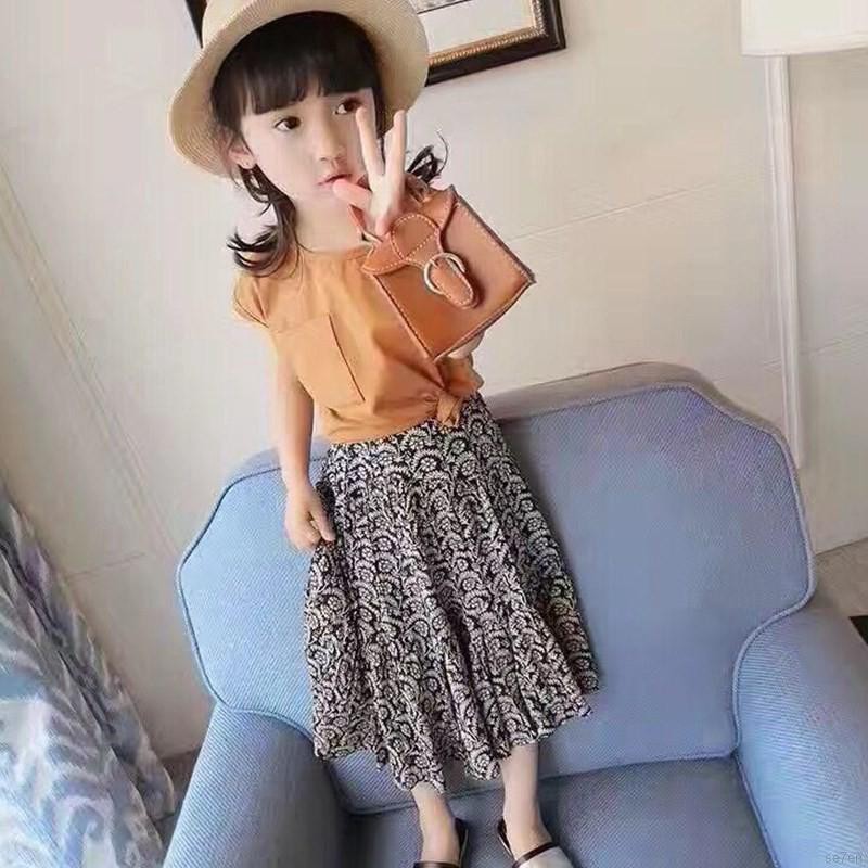 Set áo sát nách + Chân váy hoa xinh xắn cho bé gái