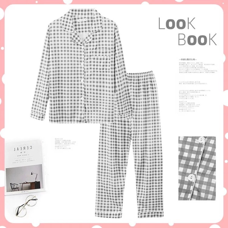 [Sẵn] Bộ Pyjama dài tay lookbook Hàng Quảng châu cực xinh | BigBuy360 - bigbuy360.vn
