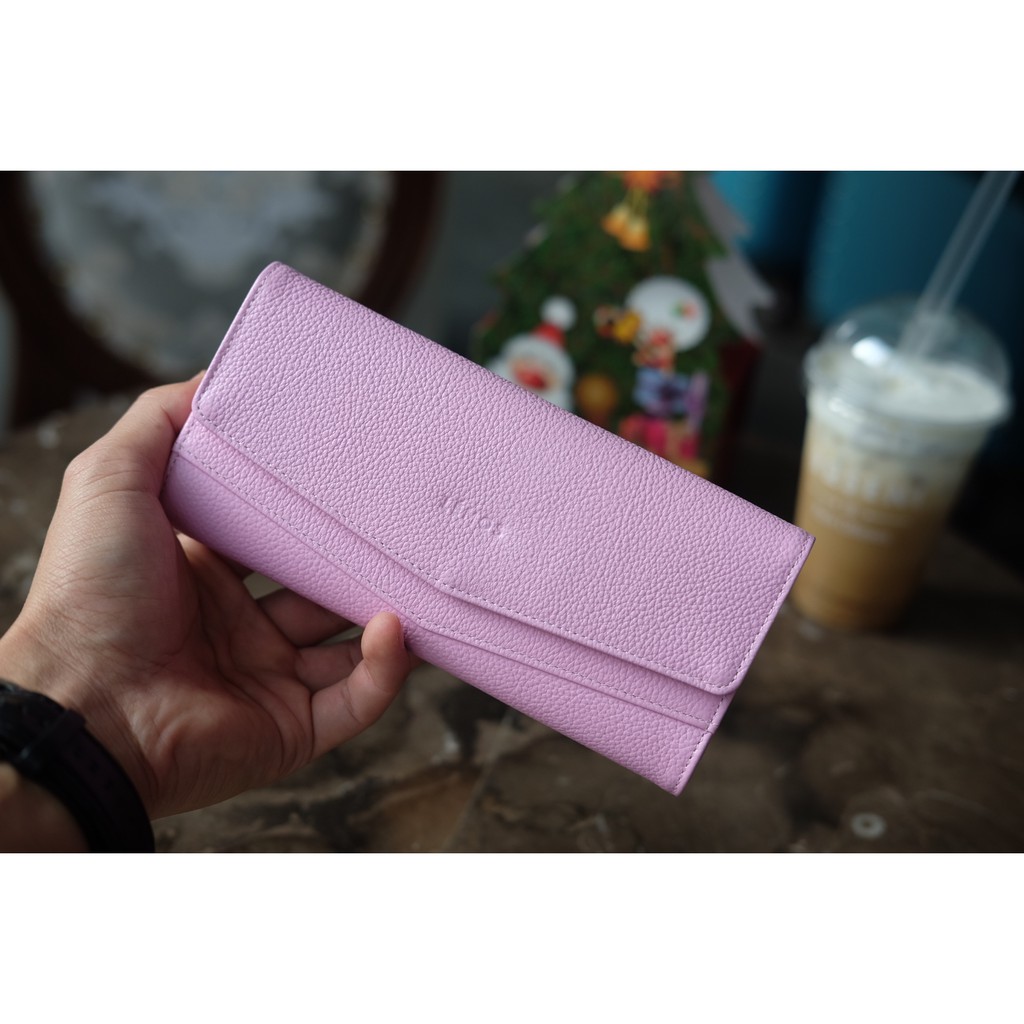 CERA WALLET  - Ví nữ 3 gấp da thật dáng dài HP71.LÉMOS