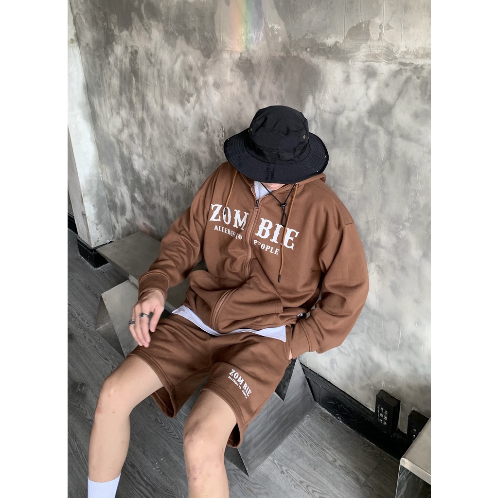 Bộ ZOMBIE® Zip Hoodie - Brown