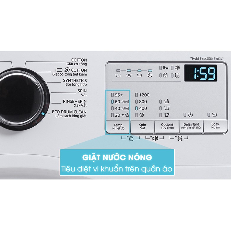 Máy giặt Samsung (Hàn Quốc) WW80J4233GW_SV inverter 8.0 kg (Hàng trưng bày)