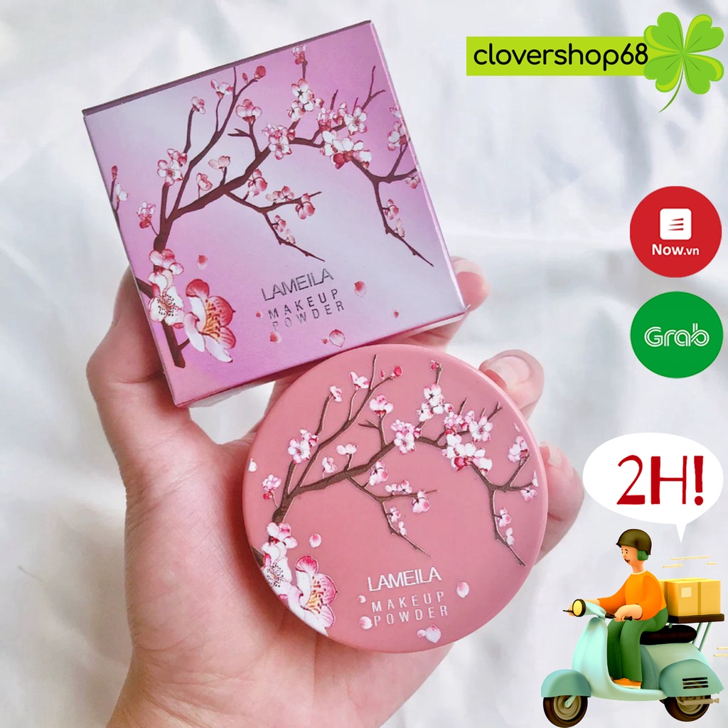 Phấn phủ Kiềm dầu Lameila Vỏ Hồng Hoạ Tiết Hoa Anh Đào Xinh Xắn 🍀 Clovershop68 🍀 | BigBuy360 - bigbuy360.vn