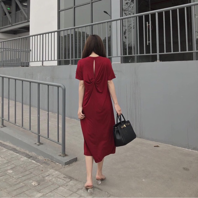 ❌ Đầm thun xoắn lưng ✅190 160 ✅ Xuất xứ : Việt Nam ♨️ Chất liệu: thun