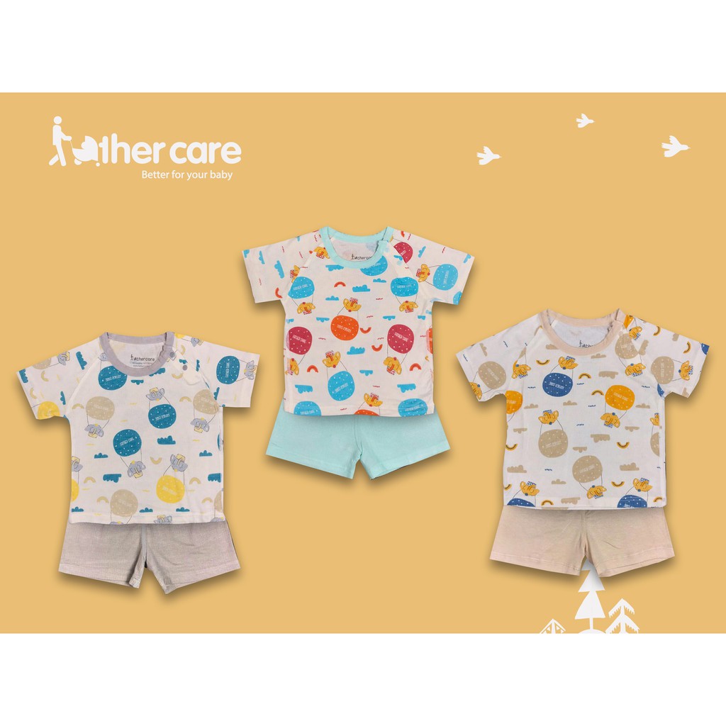 Bộ Quần Áo Trẻ em CT FatherCare Cài Vai Raglan - Họa Tiết Voi Trơn FC725