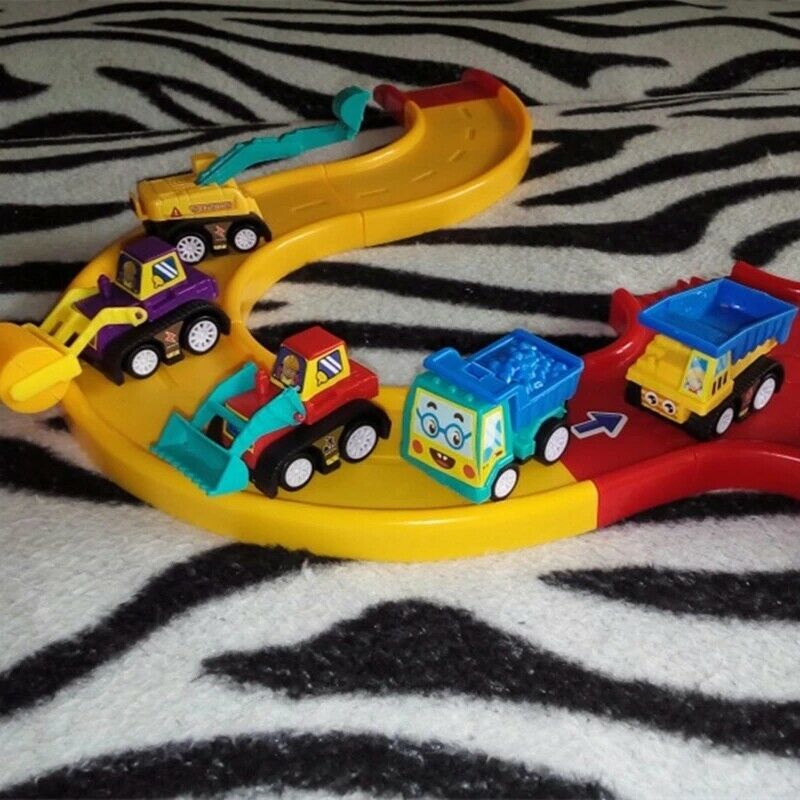 Bộ 6 Mô Hình Xe Cứu Hỏa Đồ Chơi Mini Dạng Kéo Lưng Xe Xây Dựng Cho Bé Trai