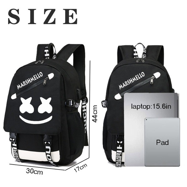 Ba Lô DJ Họa Tiết Marshmello Điện Tử Thế Hệ