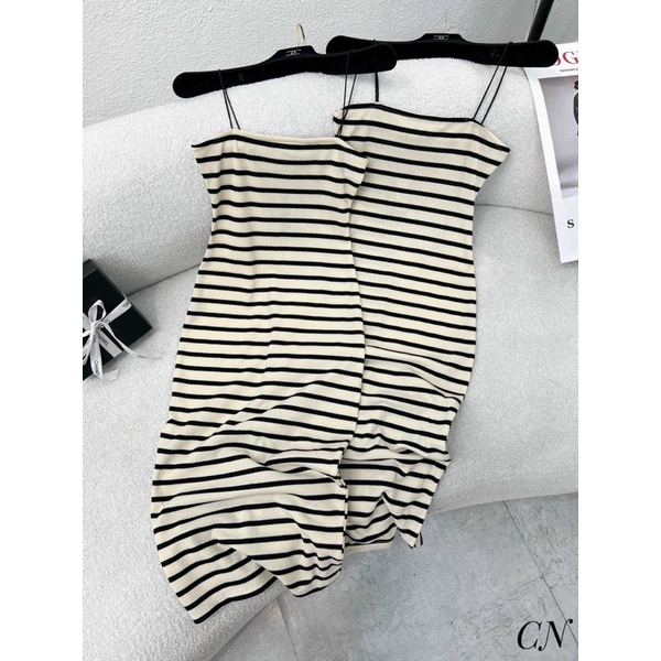 Váy Body Kẻ 2 Dây Dáng Dài Sexy Hàng Đẹp, Đầm Nữ Dáng Ôm