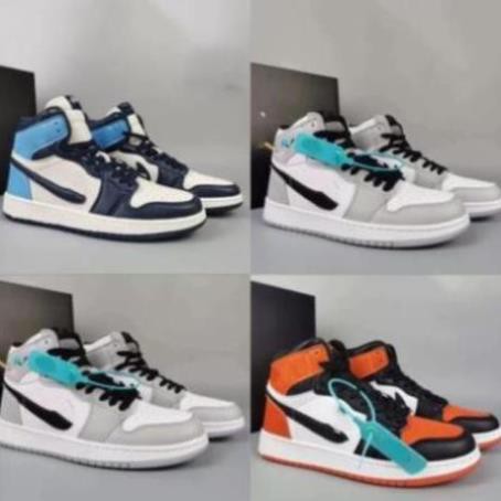 👟👟Giày Sneaker Nike Air Jordan 1 Low cổ cao cho nam và nữ hàng da nhăn