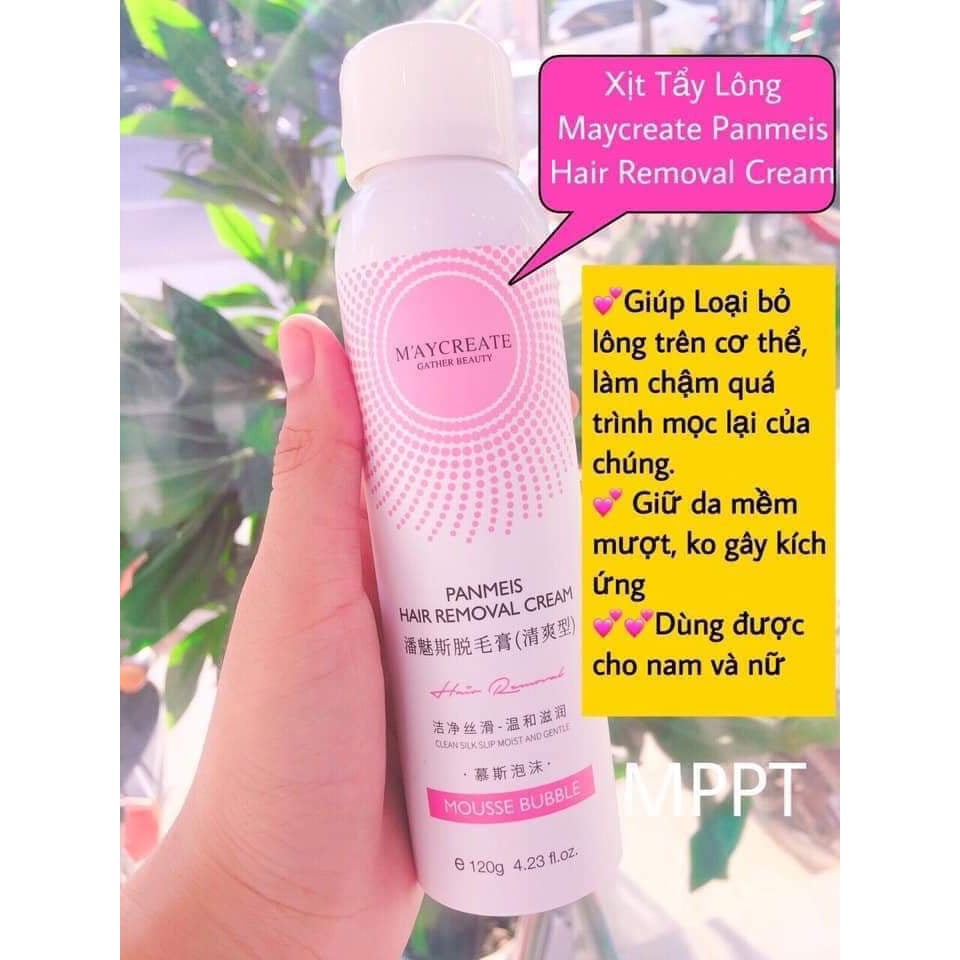🍓Xịt Tẩy Lông M'aycreate Dạng Bọt 120ml, Tẩy Lông Tức Thì Cho Làn Da Mịn Màng, Cho Nàng Tha Hồ Diện Váy, Sooc-Y295-A5T2 | BigBuy360 - bigbuy360.vn