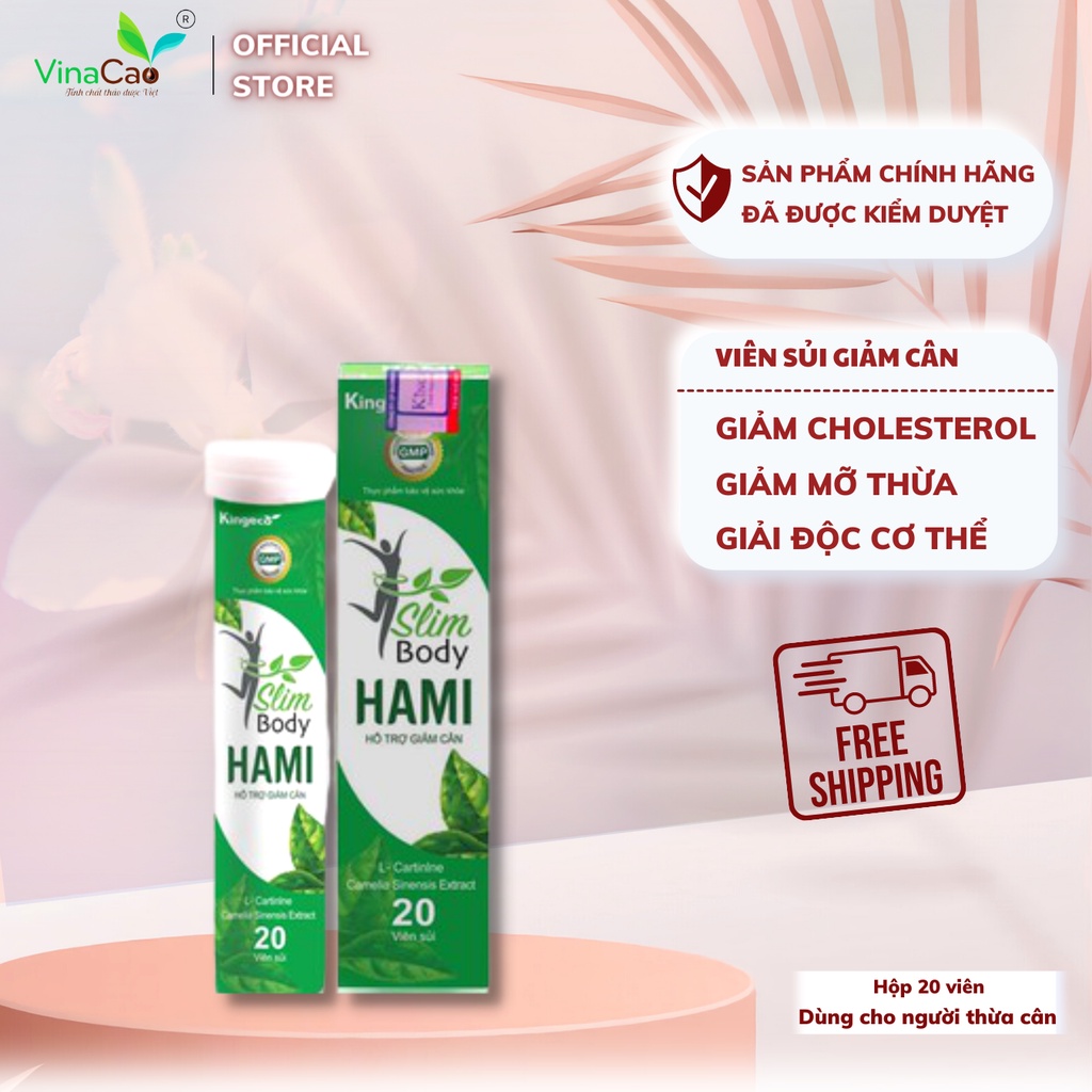 Viên sủi giảm cân Slim Body Hamii hộp 20 viên Vinacao