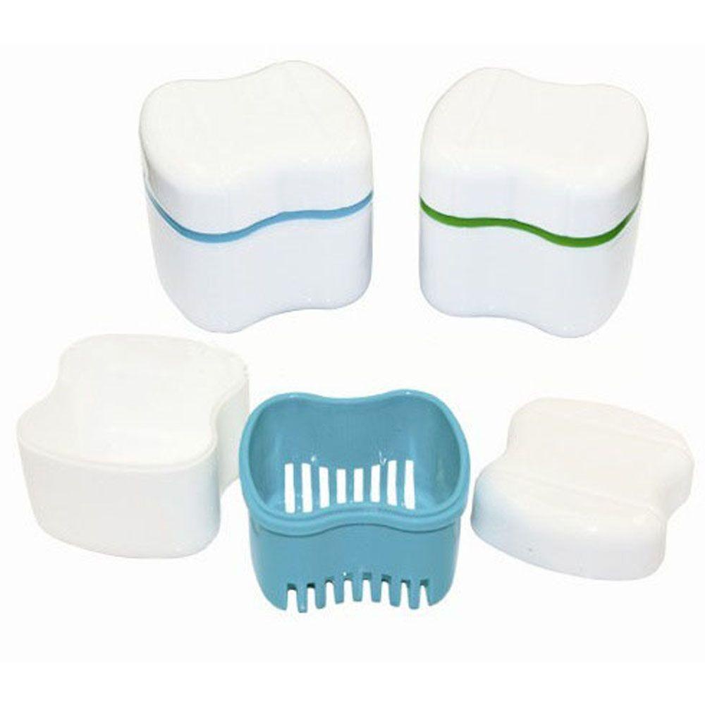 Hộp Đựng Răng Giả Mini Màu Ngà Có Bộ Lọc Làm Sạch Tiện Dụng