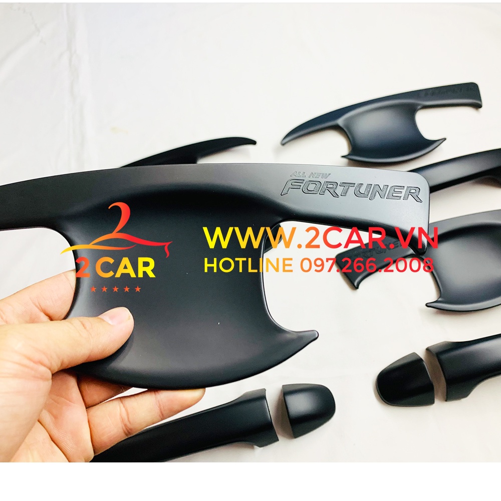 Ốp Tay Nắm, Hõm Cửa Xe Toyota Fortuner 2017- 2021, 2022 Hàng nhựa màu Đen Cao Cấp