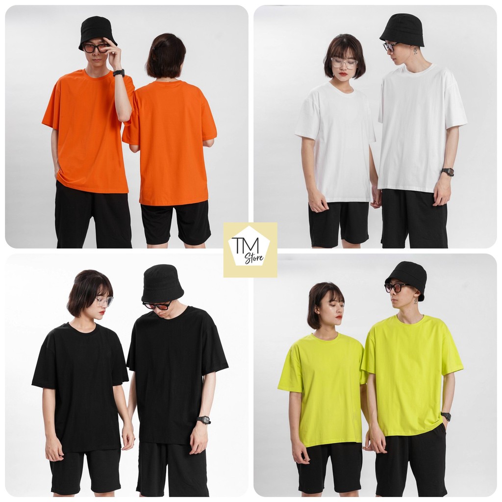 Áo Thun Trơn Tay Lỡ Basic Tee Form Rộng Unisex Chất Cotton - Áo Phông Trơn Nam Nữ T M Store Ảnh Thật | BigBuy360 - bigbuy360.vn