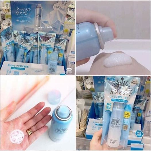 XỊT CHỐNG NẮNG ANESSA PERFECT UV SUNSCREEN BUBBLE SPRAY 60G (MÀU XANH)