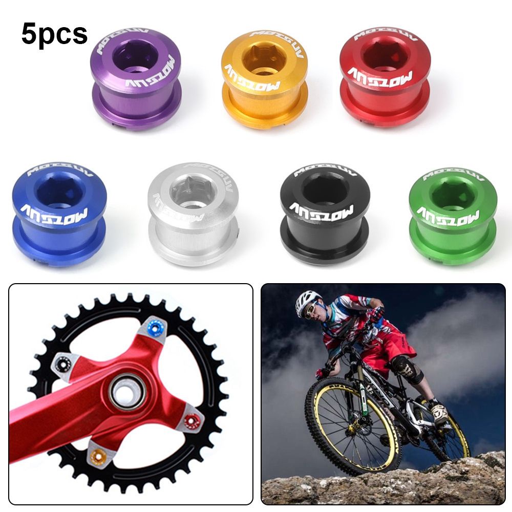 Bộ 5 cái ốc vít hợp kim 14 màu 7075 4.9mm/6.4mm gắn đĩa xích xe đạp leo núi