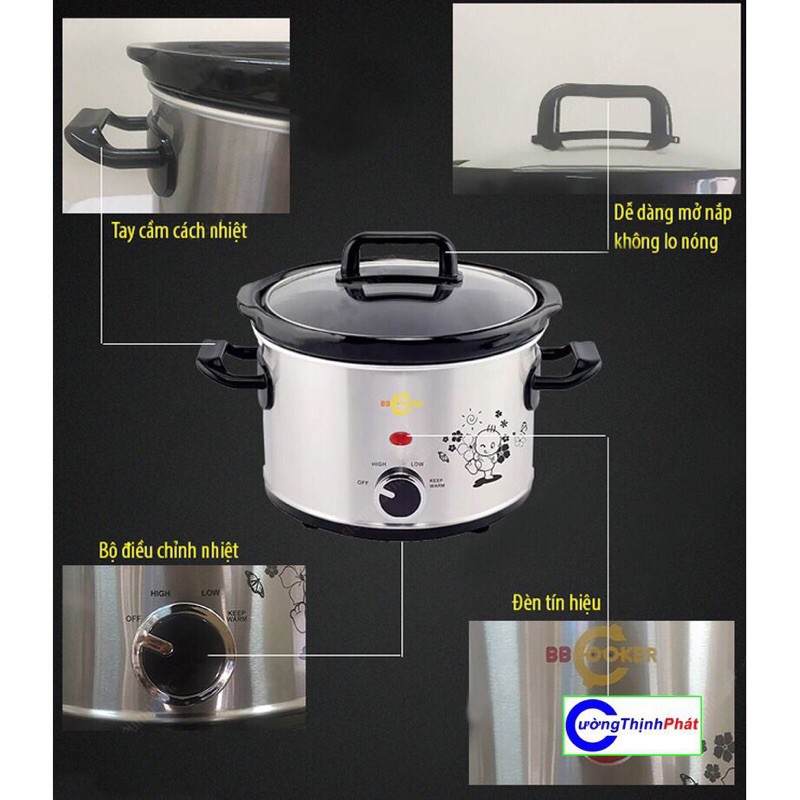 NỒI NẤU CHÁO CHẬM BB COOKER 1,5L/2,5L/3,5L