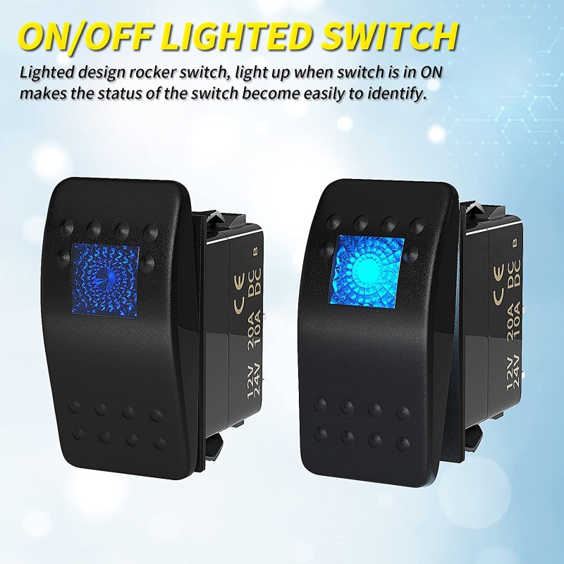 Công Tắc On / Off 3 Chấu Có Đèn LED Cho Xe Hơi