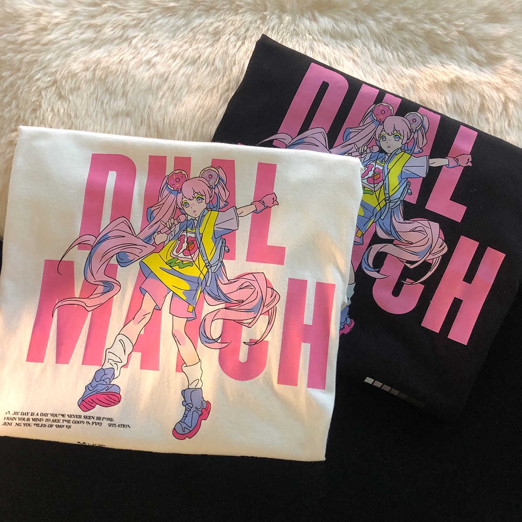 Jiashucheng Áo Thun Tay Ngắn In Hình Hoạt Hình Dành Cho Nữ