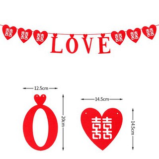 Bộ cờ dây chữ ilove you ngưu lang chức nữ trang trí phòng cưới