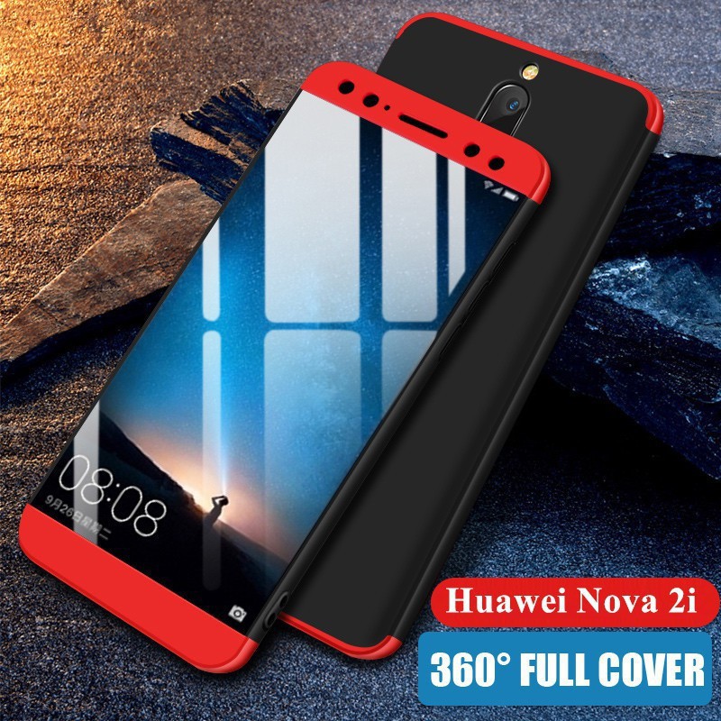 Ốp điện thoại bảo vệ toàn diện 360 độ họa tiết trơn dùng cho Huawei Nova 2i