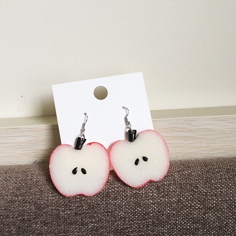 bông tai trái cây, khoen tai hoa quả bằng nhựa