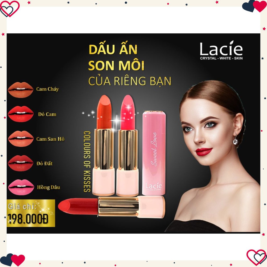 Son môi lì siêu mịn - Son SWEET LOVE LACIE màu cực chuẩn 2021