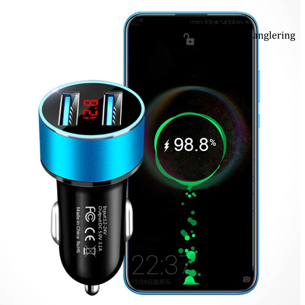 Tẩu sạc nhanh  3.1A 2 cổng USB dùng trong xe ô tô Tẩu Sạc Nhanh 5v 3.1a Trên Xe Ô Tô Chất Lượng Cao