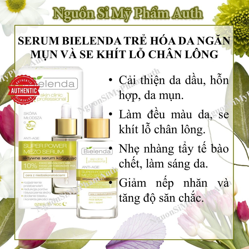 Serum huyết thanh tươi Bielenda cho da dầu mụn se khít chân lông