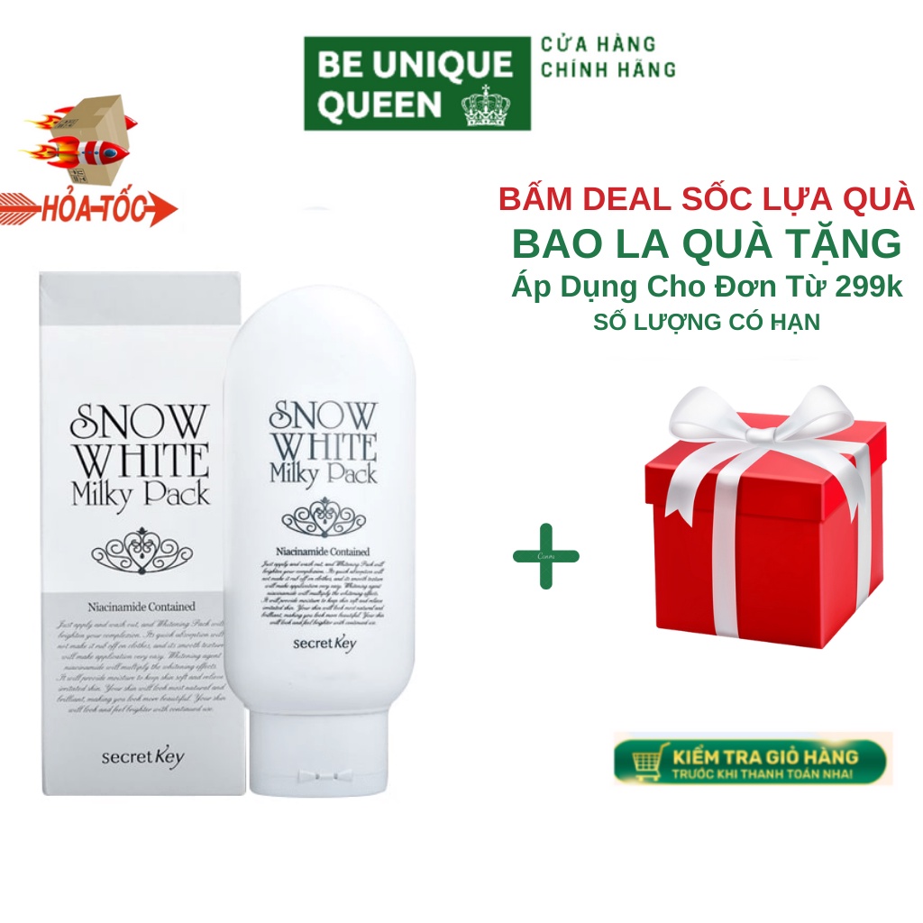 Bản Niacinamide Kem dưỡng trắng toàn thân Secret Key Snow White Milky Pack 200g
