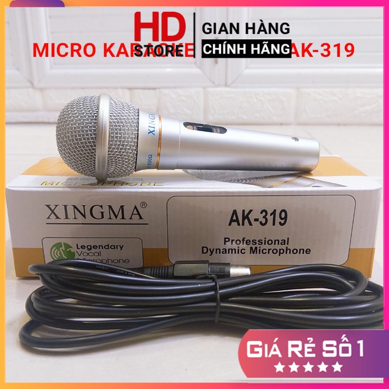 Micro karaoke XINGMA AK-319 chính hãng, Mic hát có dây chống hú cao cấp - Bảo hành 12 tháng
