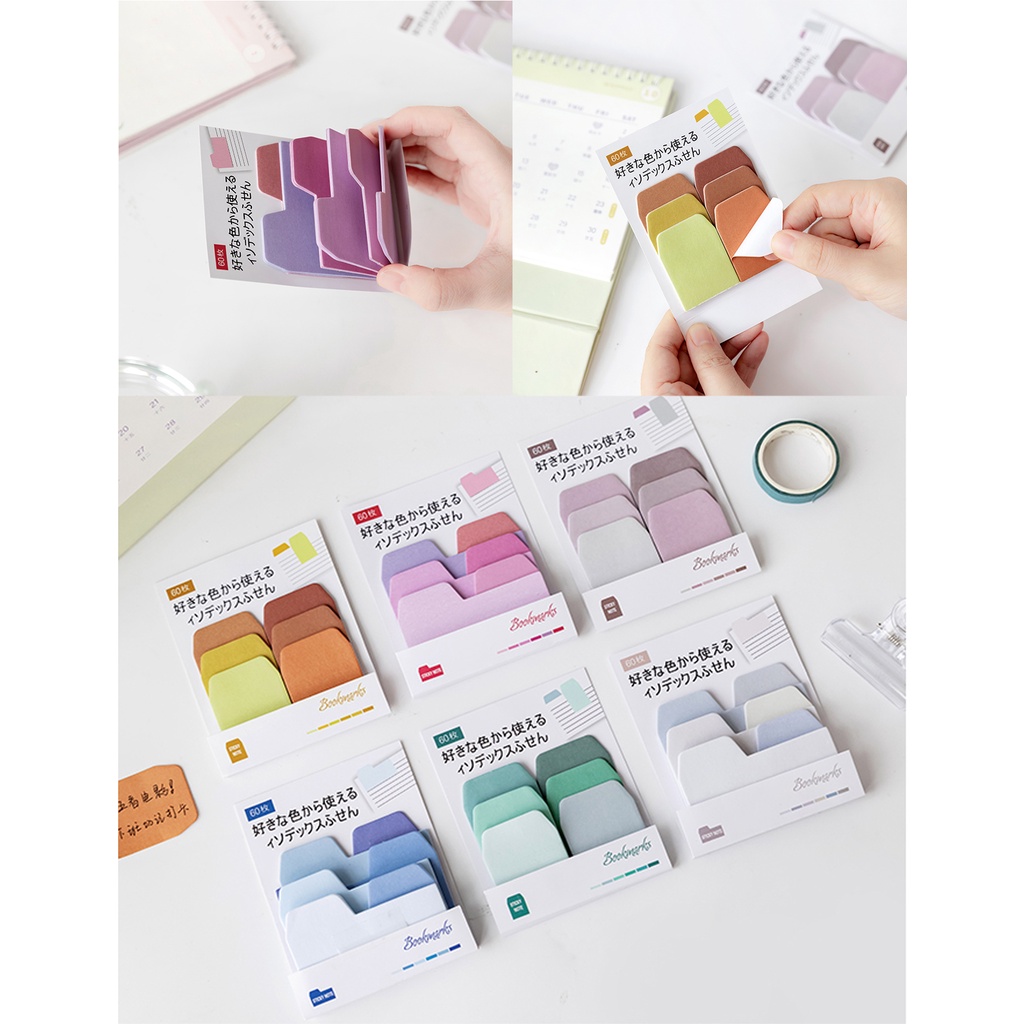 Giấy Ghi Chú Dạng Rời Màu Pastel Mới Lạ Để Làm Sổ Kế Hoạch Đánh Dấu Trang Sách Văn Phòng Trường Học