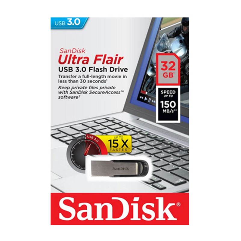 USB 32Gb 3.0 SanDisk Ultra Flair CZ73 150MB/s - Hãng phân phối chính thức | BigBuy360 - bigbuy360.vn