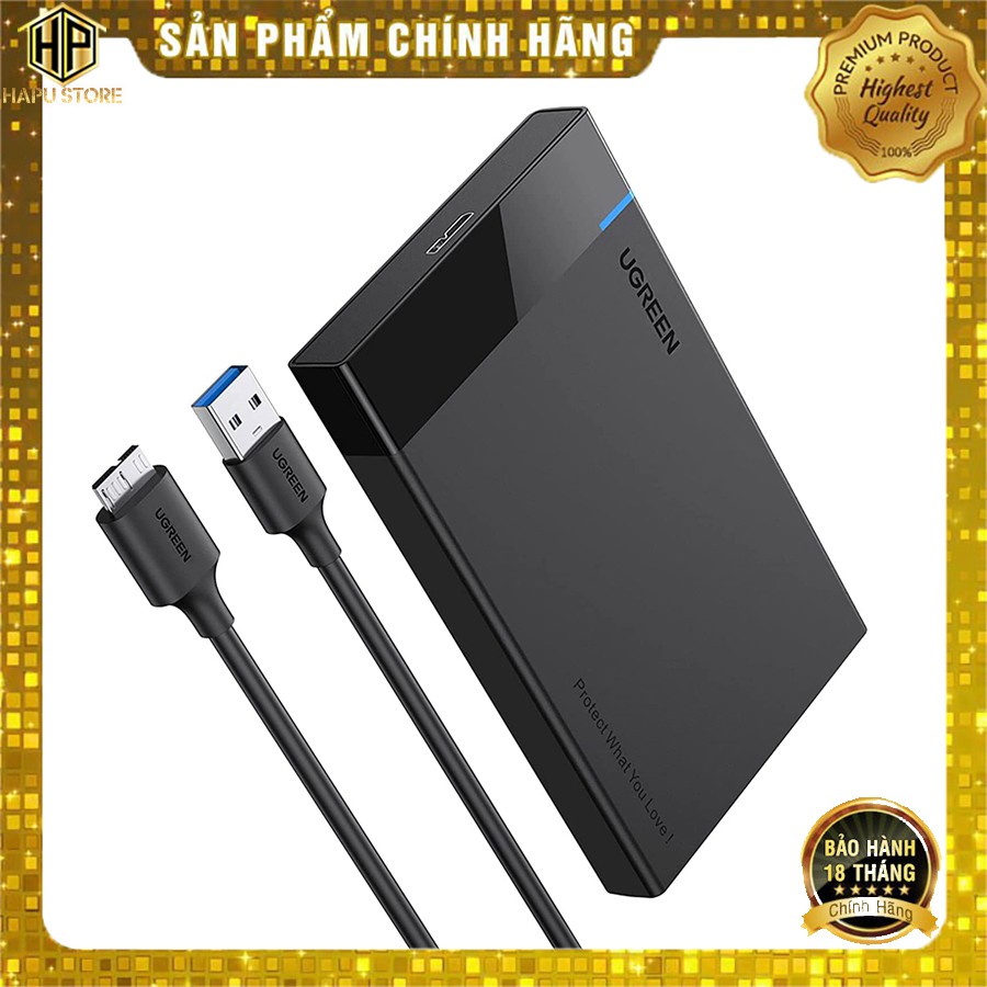 Hộp đựng ổ cứng 2.5 inch Ugreen 30848 - HDD Box dây rời chuẩn USB 3.0 tốc độ cao - Hapustore