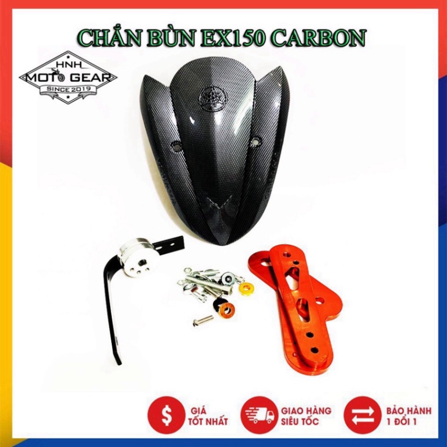 Chắn Bùn Exciter 150 ( Ex150 ) Màu Carbon Chân Nhôm Cắt CNC