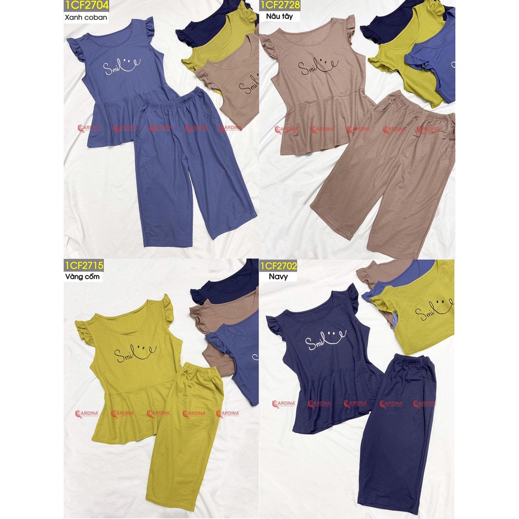 Đồ Bộ mặc nhà mùa hè Nữ 𝐂𝐀𝐑𝐃𝐈𝐍𝐀 Smile Bèo Vai Chất Cotton Nhật Cao CấpTạo Điểm Nhấn Trẻ Trung, Nữ Tính | BigBuy360 - bigbuy360.vn