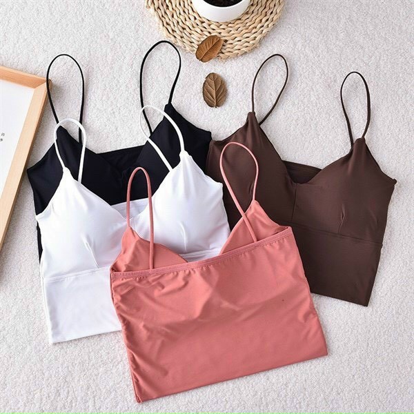 Áo Bra Dây Hot Trend 2020, Bralette Su Mút Mỏng - Áo Bra Tập Thể Thao 2 Dây Nhiễn Su Non Siêu Mát
