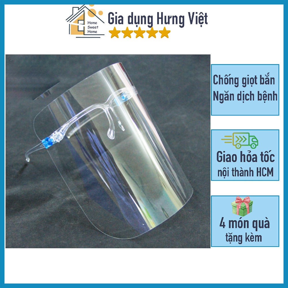 khẩu trang kính Face shield Mặt Nạ Bảo Hộ, Chống Giọt Bắn, Bụi Trong Suốt Nhựa PET [KHẨU TRANG NHỰA DẺO]