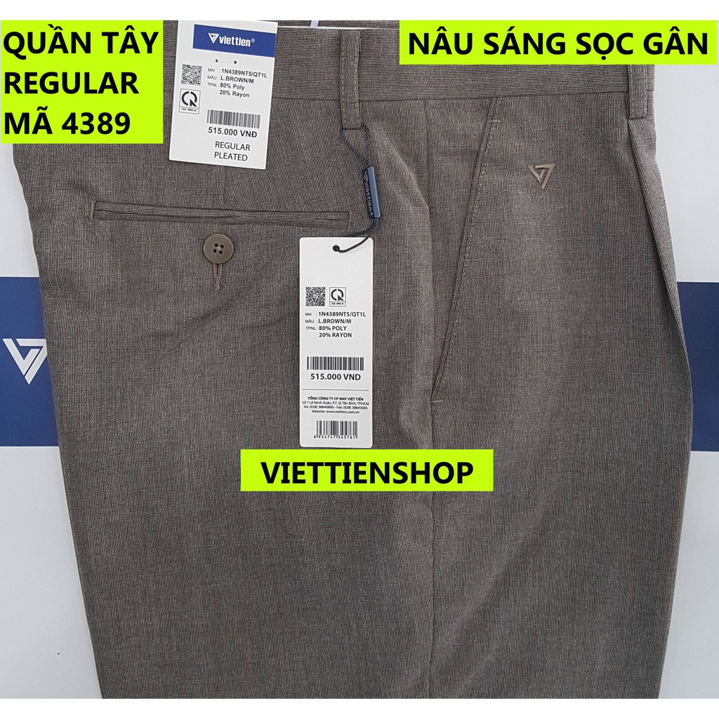(4389 QTR) QUẦN TÂY VIỆT TIẾN CÓ LY (KO ÔM - REGULAR)