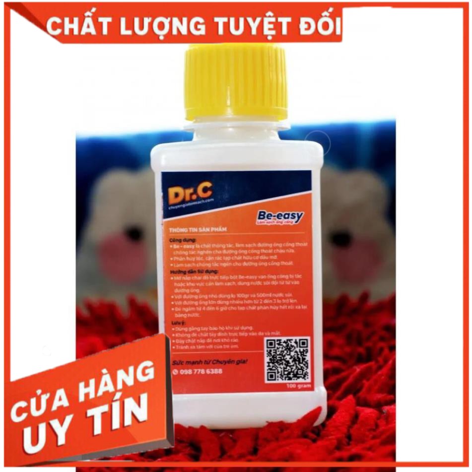 [TẨY SIÊU SẠCH] Dr.C - Be-easy Bột Thông Tắc Đường Ống, Cống Thoát, Chậu Rửa, Vệ Sinh Lồng Giặt - 100G