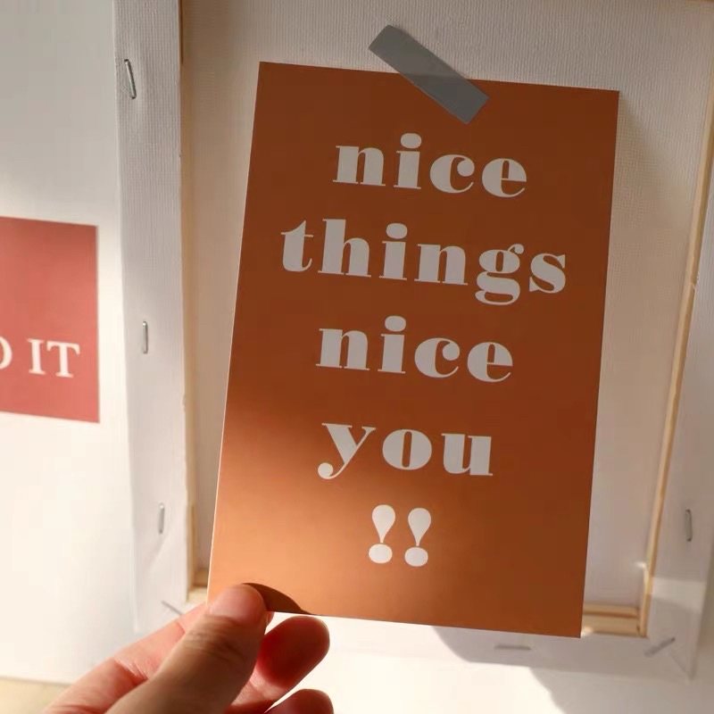 Postcard 14 tấm chữ tiếng Anh trang trí dán tường