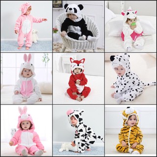 Bộ liền thân hình động vật bằng lông mềm mại xinh xắn cho bé trai và gái