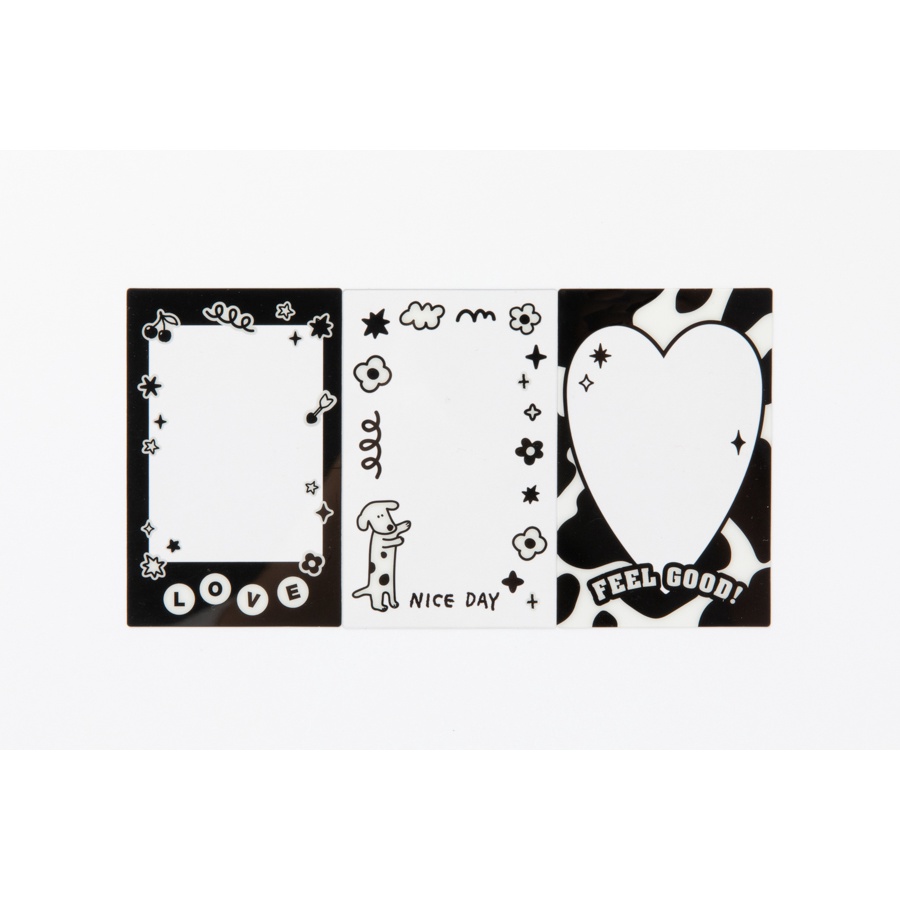 Toploader Decor ARTBOX Hàn Quốc Bọc Card Đựng Ảnh Trang Trí Photocard Polaroid 12 Tấm Họa Tiết Trắng Đen