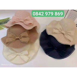 Mũ cói lụa vành lượn sóng cao cấp hottrend DC