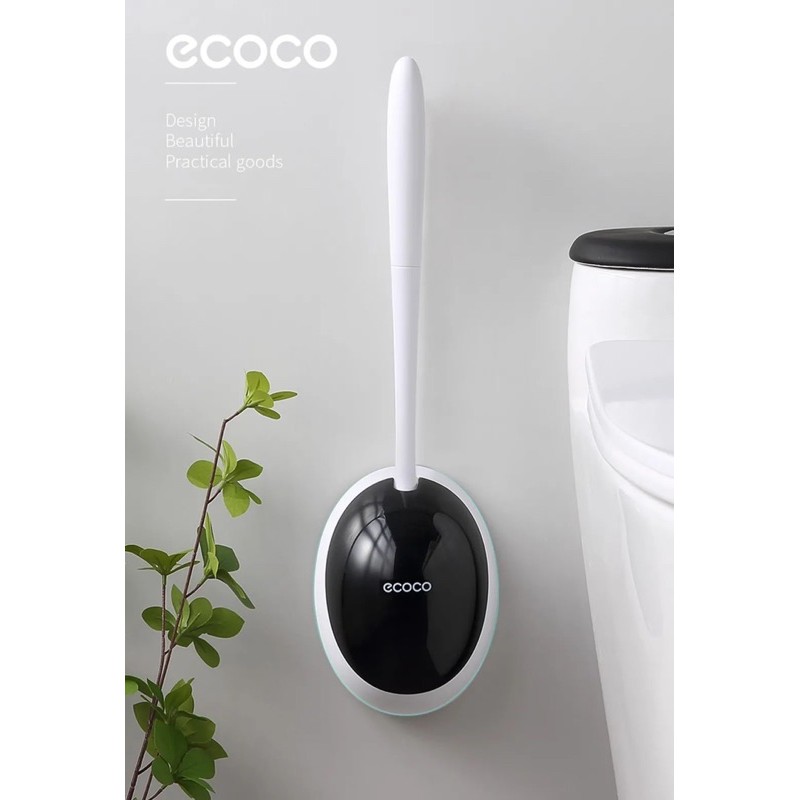 Cọ vệ sinh, cọ toilet silicon tròn Ecoco chống bắn nước mẫu mới 2023