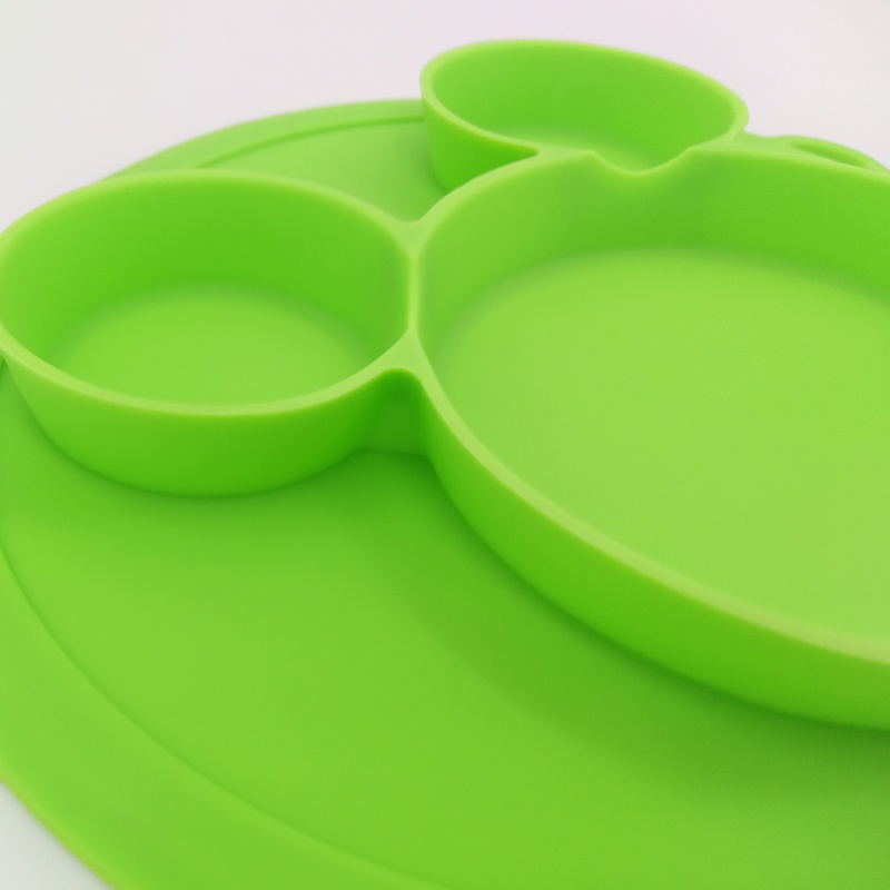 Bộ Đĩa Ăn Bằng Silicone Có Giác Hút Chống Trượt Cho Bé