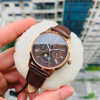 Đồng hồ nữ chính hãng Orient Sun Moon RA-KA0002Y - Máy Quartz pin - Kính Sapphire - Dây da