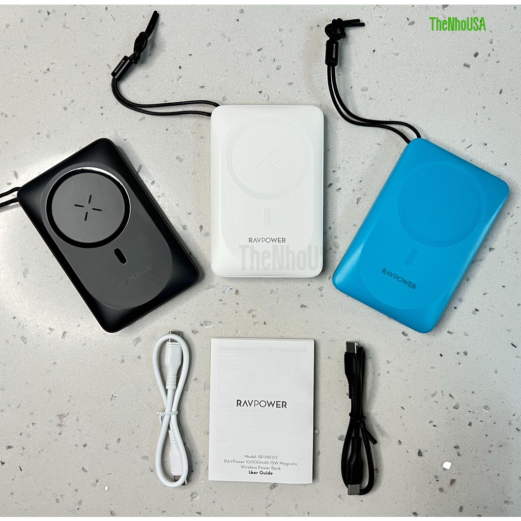 Pin dự phòng không dây RAVPower Magnetic Wireless Powerbank PD/PPS/QC - RP - PB1212 Magsafe 10.000mAh