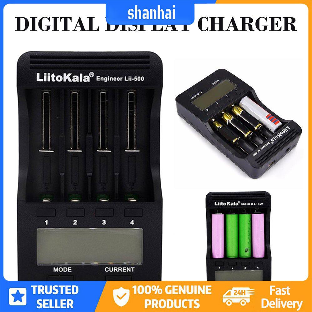 Liitokala Lii-500 18650 26650 21700 Bộ sạc pin thông minh đa năng 4 khe cắm LCD