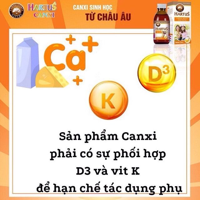 [ TẶNG QUÀ CHO BÉ] Canxi HARTUS Calci sinh học cho trẻ em và phụ nữ mang thai [ DATE MỚI]