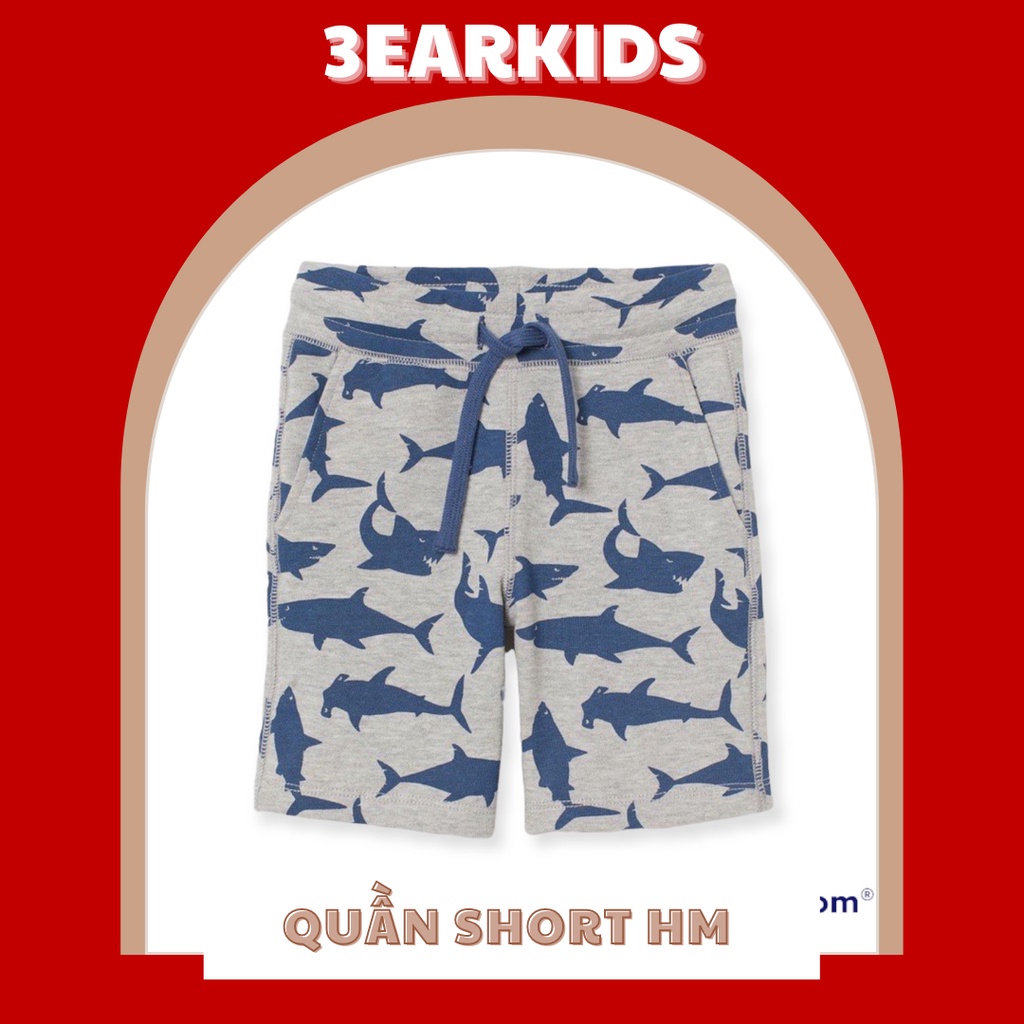 3EARKIDS1 - GIẢM 10K - Quần short màu xám H và M da cá Cá mập
